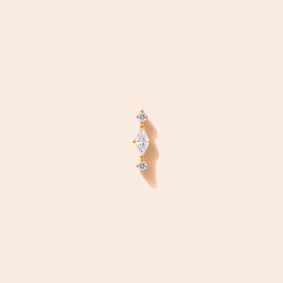 Single Lina Flat Back Stud Earring