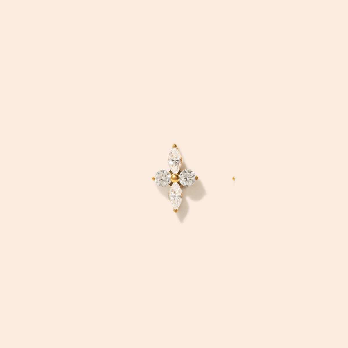 Single Cora Flat Back Stud Earring