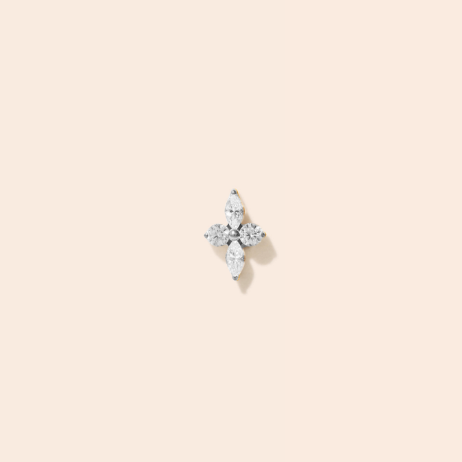 Single Cora Flat Back Stud Earring