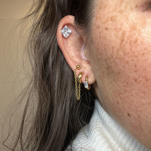 Camille Gemstone Hoop Earrings