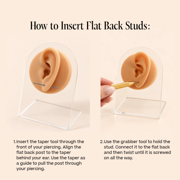 Single Zia Flat Back Stud Earring
