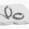 hypoallergenic silver braided earrings