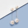 silver nickel free pearl drop wedding earrings for sensitive ears ||TLEPearlDrpS