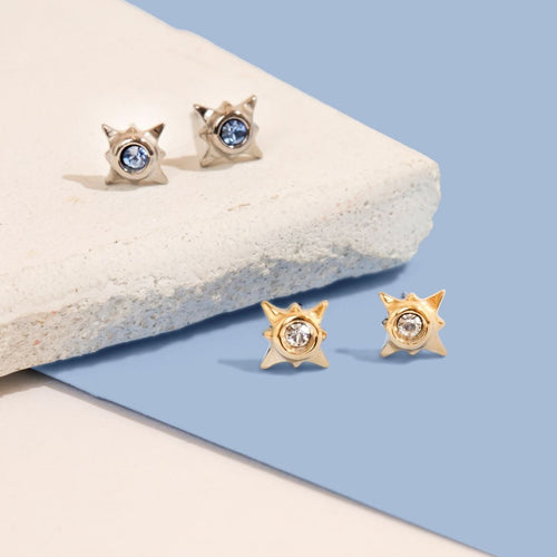 gold and silver hypoallergenic bridal stud earrings