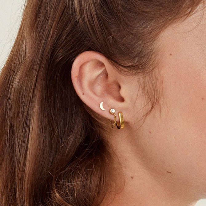 Chain Huggie Hoop Earrings